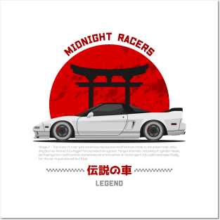 Midnight Racer White NSX JDM Posters and Art